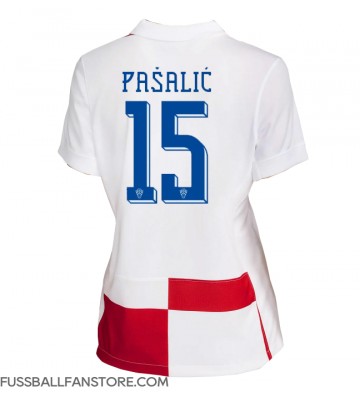 Kroatien Mario Pasalic #15 Replik Heimtrikot Damen EM 2024 Kurzarm